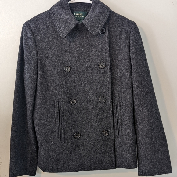 Gray Lauren by Ralph Lauren 100% wool double breasted peacoat size 4 - Picture 5 of 7